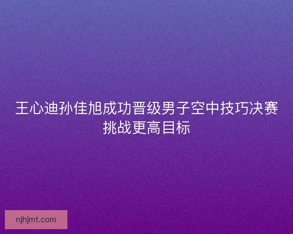王心迪孙佳旭成功晋级男子空中技巧决赛挑战更高目标